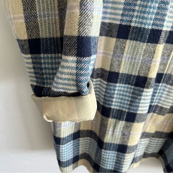 Women's Blair Blue Tan & White Plaid Coat - Picture 6 of 10